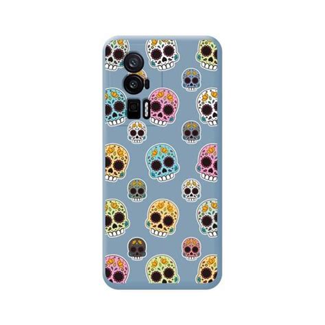 Funda Silicona Líquida Azul Para Xiaomi Poco F5 Pro 5g Diseño Catrina