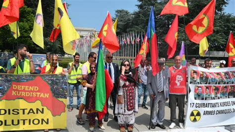 ANF Kurdisch Belutschische Kundgebung Vor UN In Genf