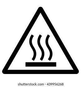 Hot Surface Warning Sign Black White Stock Vector Royalty Free