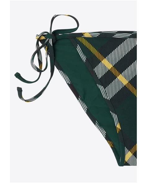 Burberry Check Pattern Bikini Briefs In Green Lyst