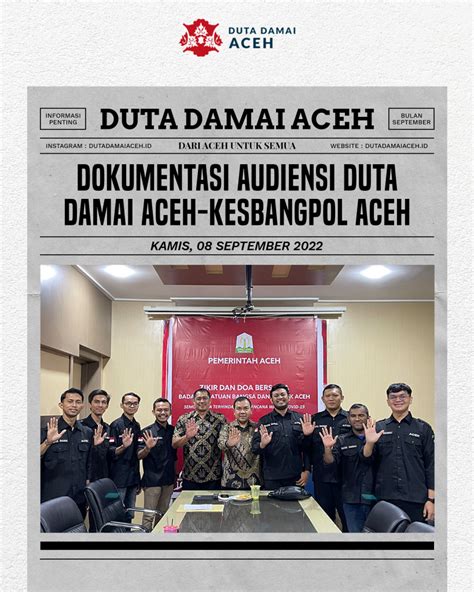 Kaban Kesbangpol Terima Kunjungan Duta Damai Regional Aceh