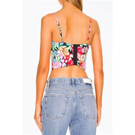 For Love And Lemons For Love And Lemons Mallory Floral Print Bustier Satin Top Grailed