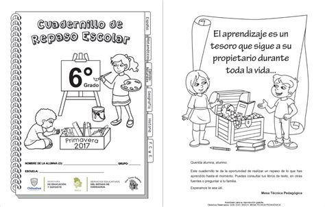 Cuadernillo De Repaso Escolar Del Sexto Grado De Primaria Del Ciclo