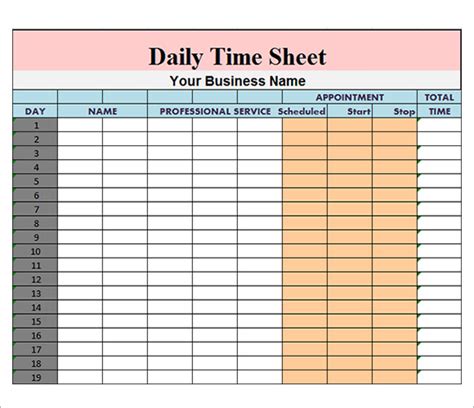 Excel Weekly Timesheet