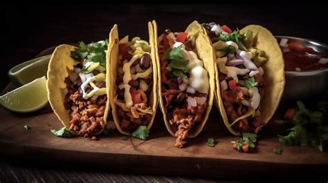 Premium AI Image | A plate of Mexican tacos