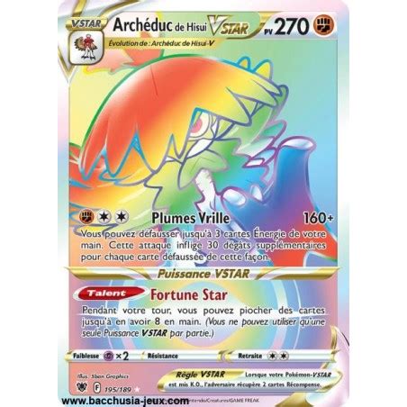 Carte Pok Mon Eb Arch Duc De Hisui V Star Secr Te