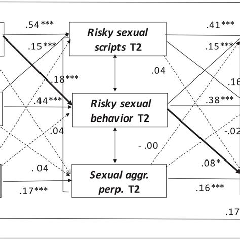 Path Model For Risky Sexual Scripts Risky Sexual Behavior And Sexual