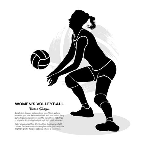 Joueuse De Volley Ball Passant Le Ballon Illustration Vectorielle