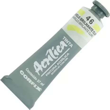 TINTA ACRÍLICA CORFIX 37ML 46 AMARELO BRILHANTE CLARO Artes Gerais