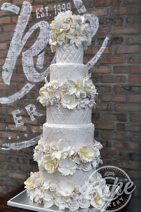 8 Tier Cake – Fondant Wedding Cake With Elegant Floral Design