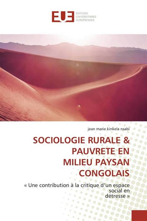 SOCIOLOGIE RURALE PAUVRETE ENMILIEU PAYSAN CONGOLAIS JEAN MARIE