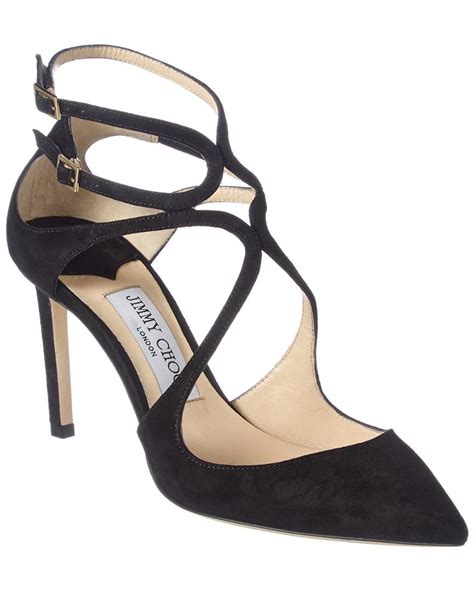 Jimmy Choo Lancer Suede Pump In Black Lyst