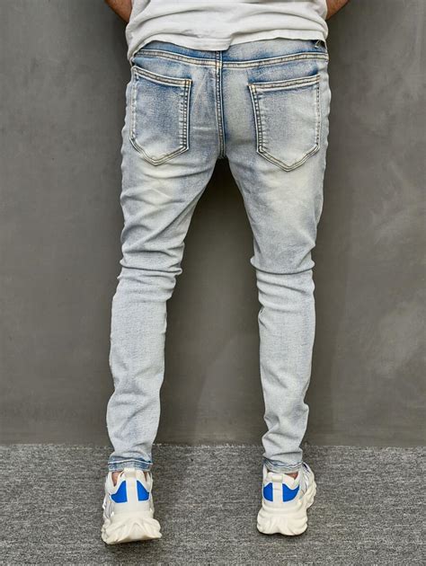 Manfinity LEGND Men Cotton Ripped Skinny Jeans SHEIN USA