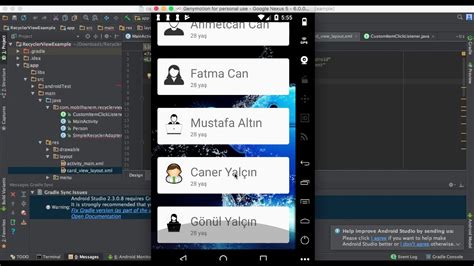 Android Recyclerview Ve Cardview Kullanımı Youtube