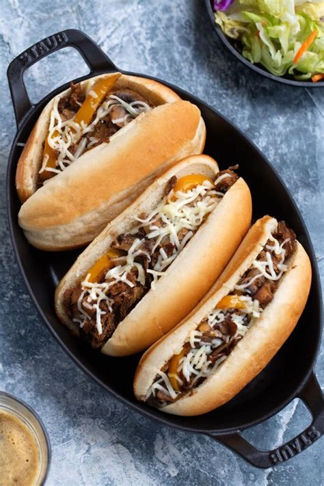 Portobello Seitan Vegan Philly Cheesesteak Sandwiches