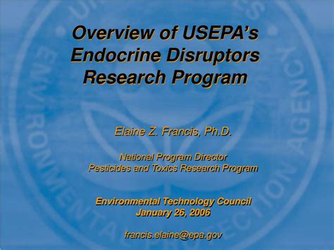 Ppt Overview Of Usepas Endocrine Disruptors Research Program