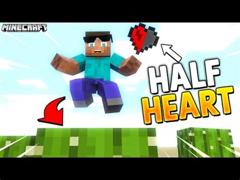 Surviving the HALF HEART Challenge in Minecraft - YouTube