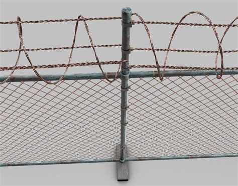 Barbed Wire Fence Barbed Wire On Fence 3d Model Cgtrader