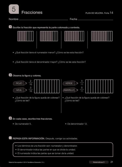 PDF Fracciones PLAN DE MEJORA Ficha 14 PLAN DE MEJORA Ficha 3