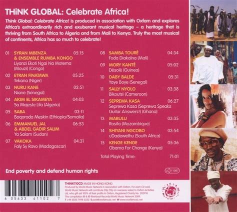 Various Artists Celebrate Africa Think Global CD Various Artists