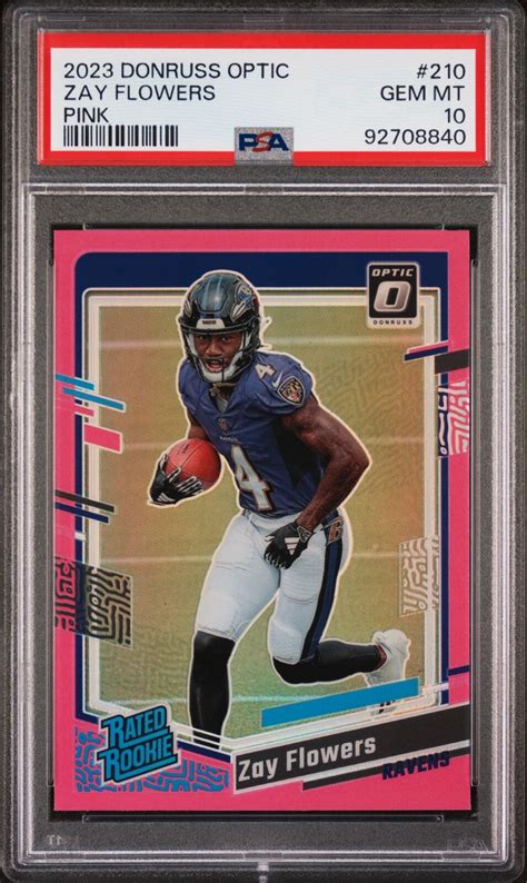 Panini Donruss Optic Zay Flowers Pink Rated Rookie Rc Psa