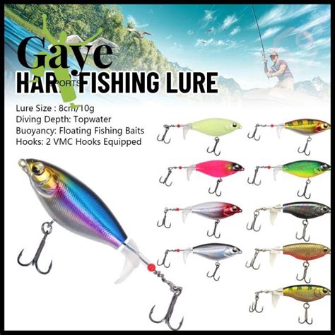 GS Lifelike Eye Rotating Tail Topwater 2 Segment Fishing Lure Double