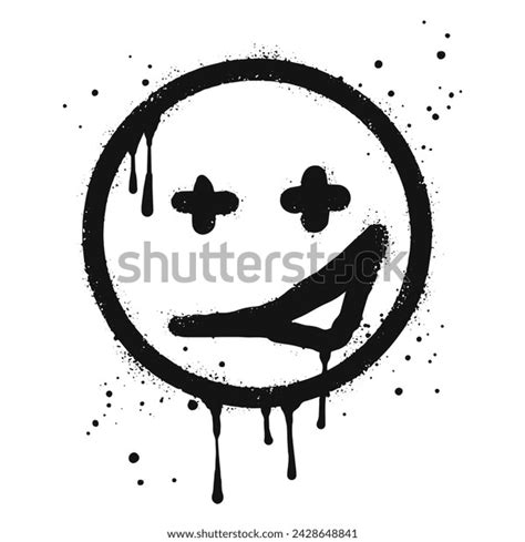 Smiling Face Emoji Character Spray Painted Stock Vector (Royalty Free ...