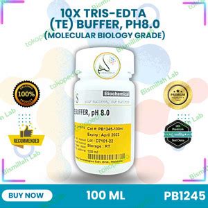 Jual 10X Tris EDTA TE Buffer PH8 0 Ultra Pure Grade 100 Ml Kab