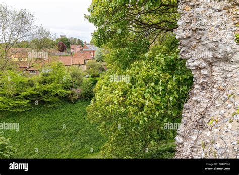 The village of Castle Acre viewed from the medieval castle at Castle ...