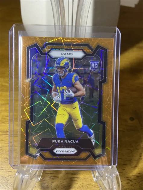 Panini Prizm Puka Nacua Recrue Rc Orange Laser Prizm Rams Sp