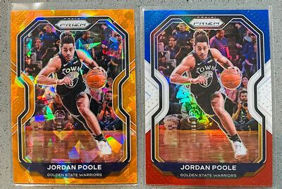 2 Lot 2020 21 Panini Prizm 147 Jordan Poole Red White Blue Orange