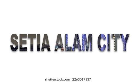 setia alam city night beautiful light stock vector royalty
