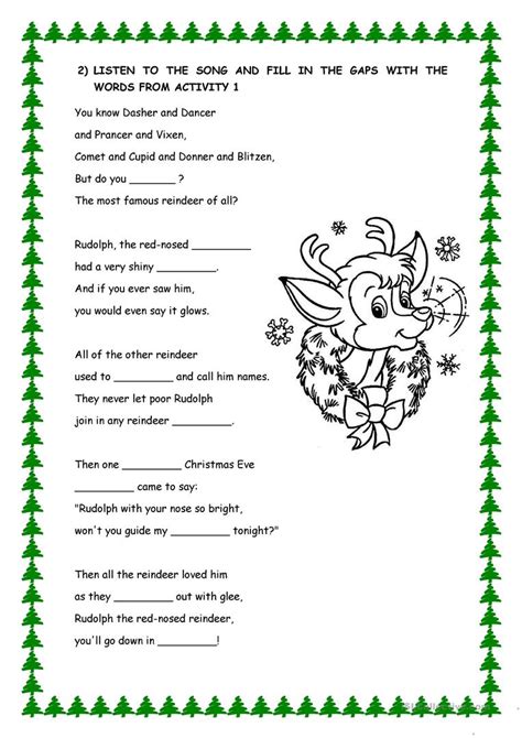 Rudolph Red Nosed Reindeer Lyrics Printable