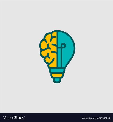 Modern brain bulb logo concept intelligence Vector Image