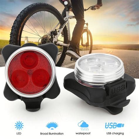 Bike Light Set Super Bright USB Rechargeable Bicycle Lights Waterproof