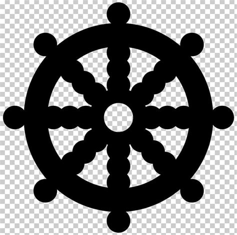 Buddhist Symbolism Dharmachakra Buddhism PNG Clipart Black And White