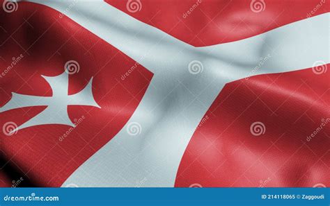 D Waving Israel City Flag Of Bat Yam Closeup View Stock Illustration