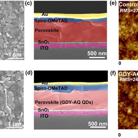 Top View SEM Images Of A The Control And B The GDY AQ QDs Films