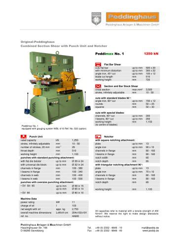 Hebel Lochstanze Peddinghaus Anlagen Maschinen Gmbh Pdf Katalog