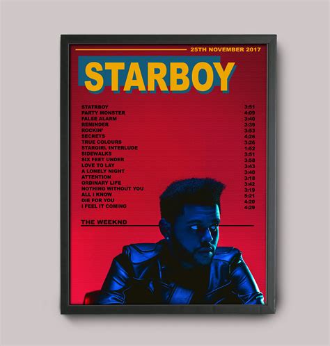 A3 High Quality Art Print The Weeknd Wall Art Poster Starboy