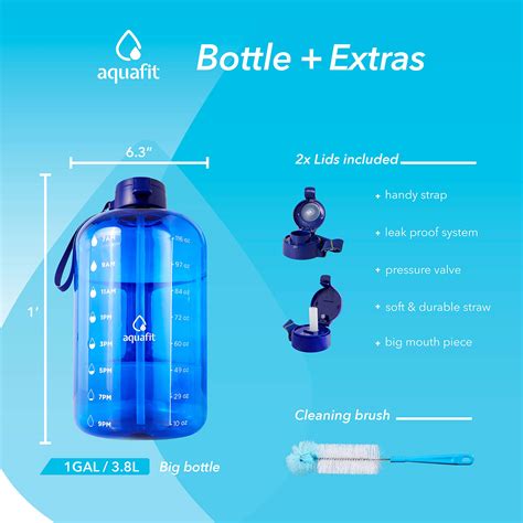 Aquafit Gallon Water Bottle With Times To Drink Gallon Water