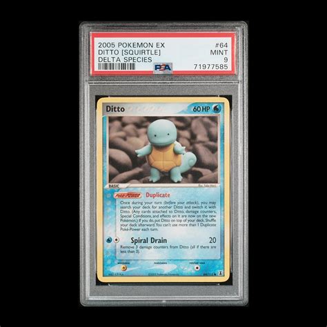 Psa 9 2005 Pokemon Ex Delta Species 64 Ditto Squirtle Hobbies