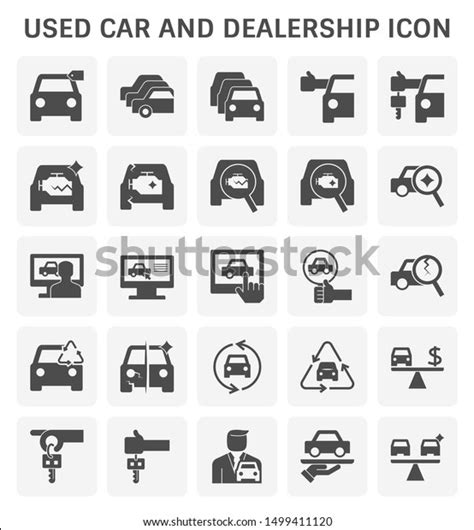 Used Car Dealership Icon Set Used vector de stock libre de regalías