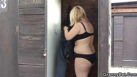 GRANNYBET Busty Blonde Grandma Rides Cock On Public Porn Videos