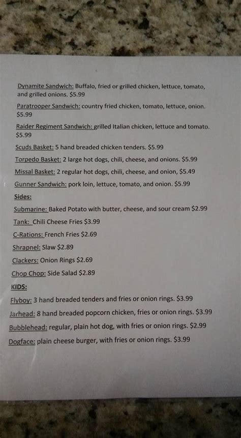 Menu At Tnt Burger Co Restaurant Lawrenceburg