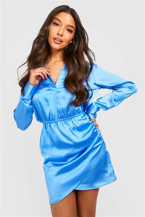 The Satin Mini Dress Boohoo