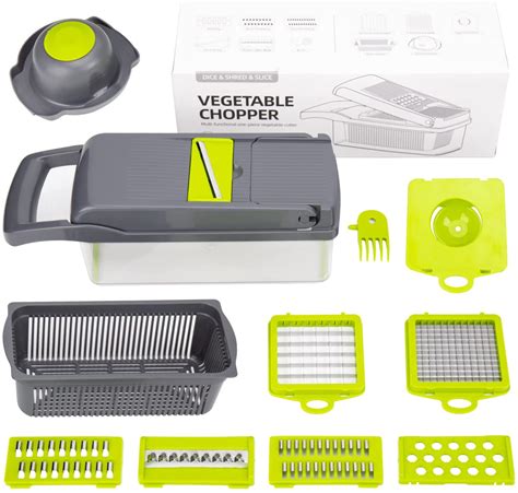 Amazon Elabli Pro Vegetable Chopper With 8 Blades Mandoline Slicer