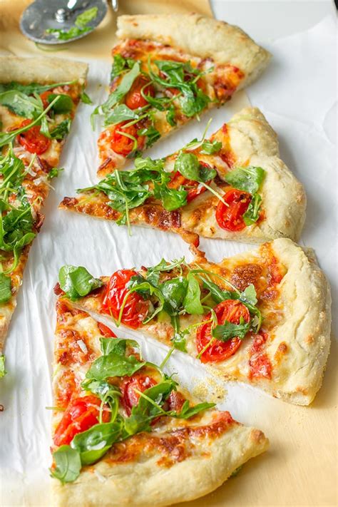 Arugula Tomato Bacon Pizza Nourish And Fete