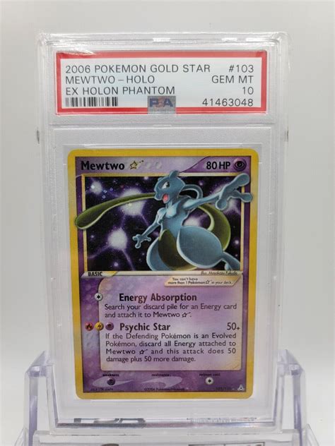 Pokemon Goldstar Mewtwo Holo Ex Holon Phantoms Psa Gem