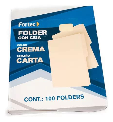 Folder Tamaño Carta Crema Fortec Paquete C 100 Pz MercadoLibre